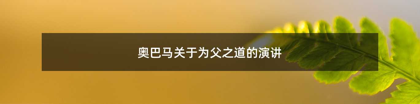 奥巴马关于为父之道的演讲