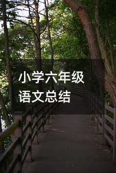 小学六年级语文总结