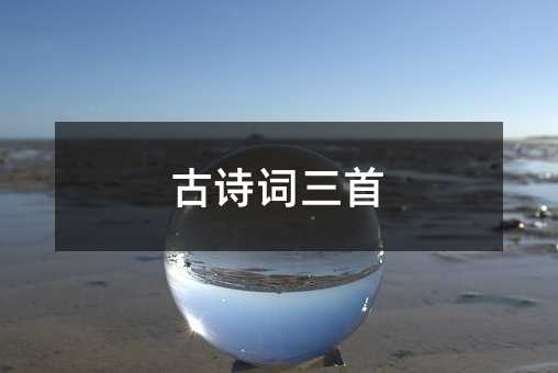 古诗词三首
