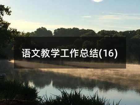 语文教学工作总结(16)